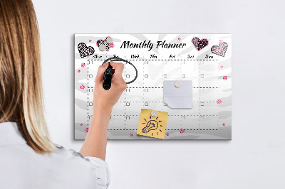 Dry erase magnetic board Golden tropical leaves