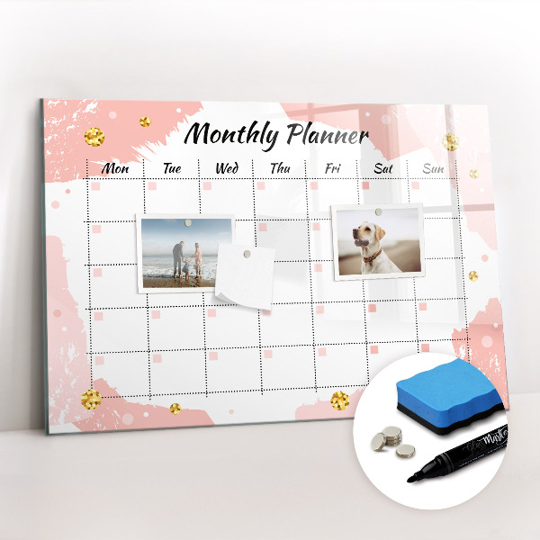 Magnetic dry erase board Monthly fashion planner