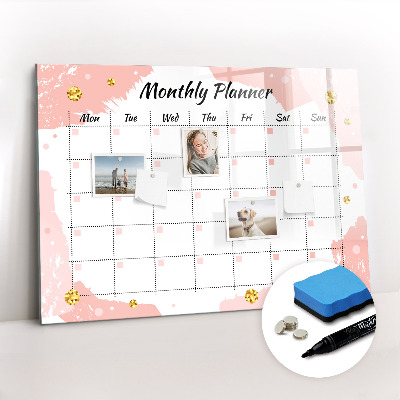 Magnetic dry erase board Monthly fashion planner