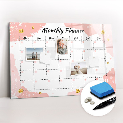 Magnetic dry erase board Monthly fashion planner