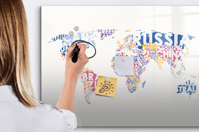 Dry erase magnetic board World map countries