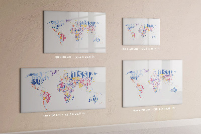 Dry erase magnetic board World map countries