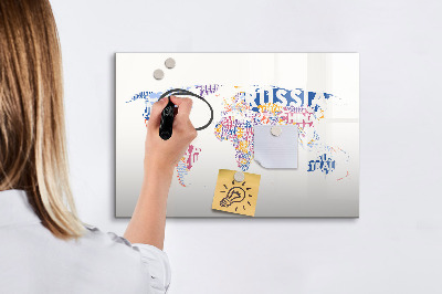 Dry erase magnetic board World map countries