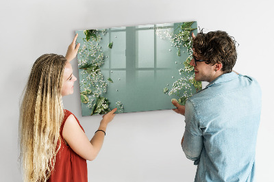 Dry erase magnetic board Delicate flowers