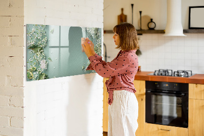 Dry erase magnetic board Delicate flowers