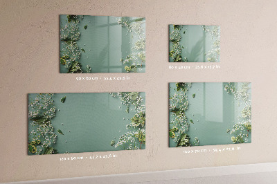 Dry erase magnetic board Delicate flowers