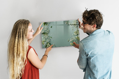 Dry erase magnetic board Delicate flowers