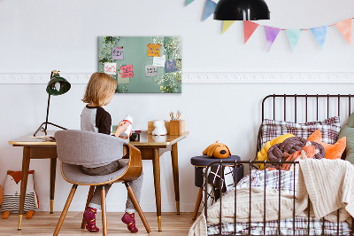 Dry erase magnetic board Delicate flowers