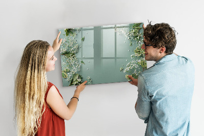 Dry erase magnetic board Delicate flowers