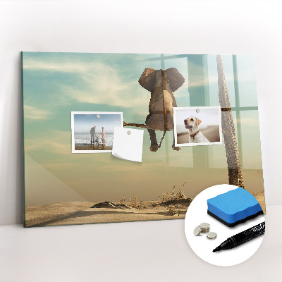 Magnetic dry erase board Elephant on a tree