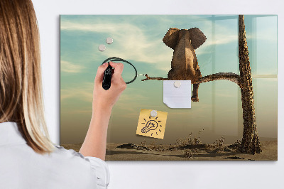 Magnetic dry erase board Elephant on a tree