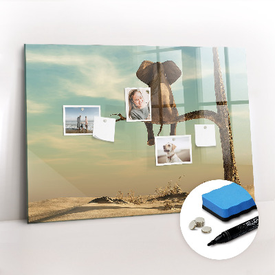 Magnetic dry erase board Elephant on a tree
