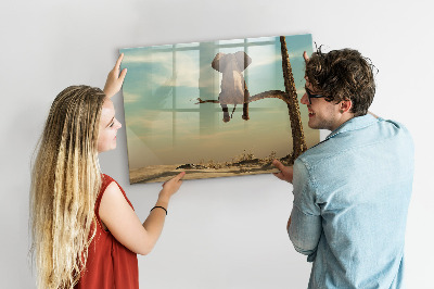 Magnetic dry erase board Elephant on a tree