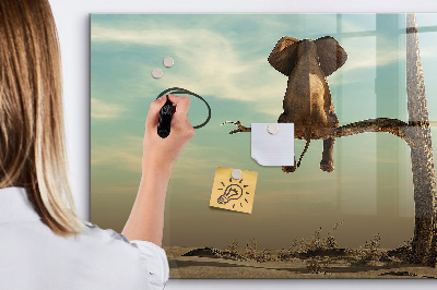 Magnetic dry erase board Elephant on a tree