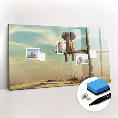 Magnetic dry erase board Elephant on a tree
