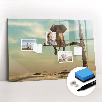 Magnetic dry erase board Elephant on a tree