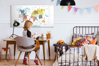 Magnetic board for writing Animal world map