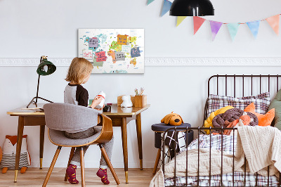 Magnetic board for writing Animal world map