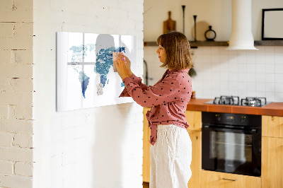 Magnetic dry erase board World map