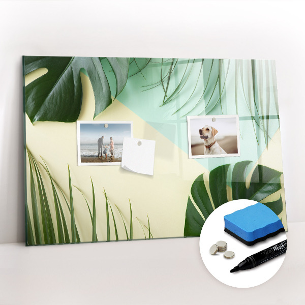 Dry erase magnetic board Monstera leaves