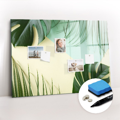 Dry erase magnetic board Monstera leaves