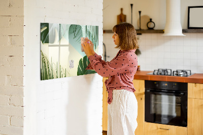Dry erase magnetic board Monstera leaves