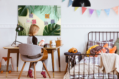 Dry erase magnetic board Monstera leaves