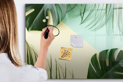 Magnetic board for drawing Monstera leaves