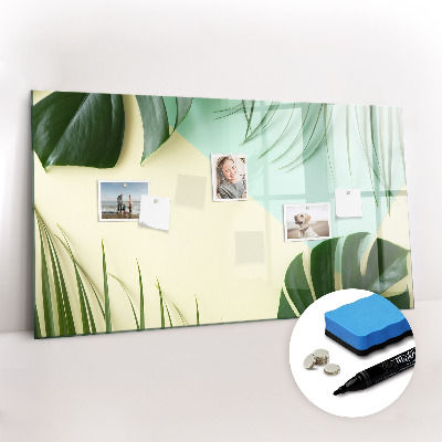 Dry erase magnetic board Monstera leaves