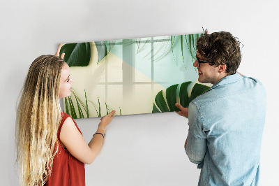 Dry erase magnetic board Monstera leaves