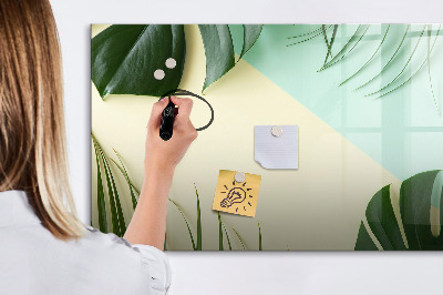 Dry erase magnetic board Monstera leaves