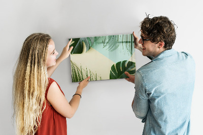 Magnetic board for drawing Monstera leaves