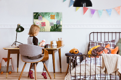 Magnetic board for drawing Monstera leaves