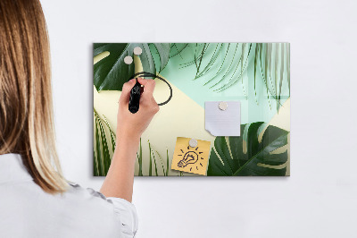 Dry erase magnetic board Monstera leaves