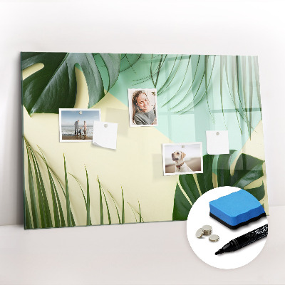 Dry erase magnetic board Monstera leaves