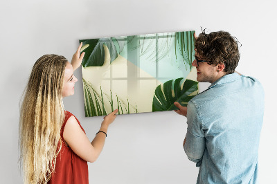Dry erase magnetic board Monstera leaves