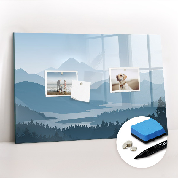 Dry erase magnetic board Mountain landscape