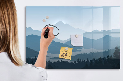 Dry erase magnetic board Mountain landscape