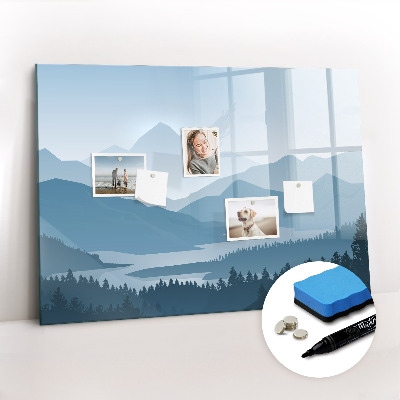 Dry erase magnetic board Mountain landscape