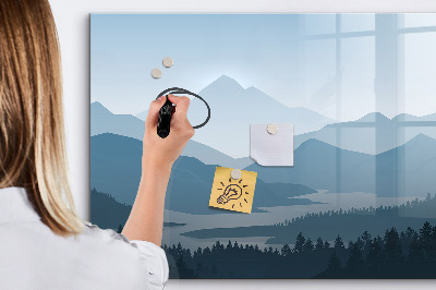 Magnetic board for writing Mountain landscape