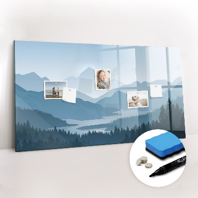 Magnetic board for writing Mountain landscape