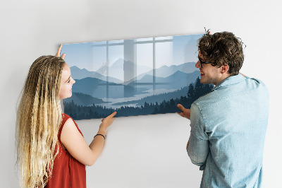 Magnetic board for writing Mountain landscape