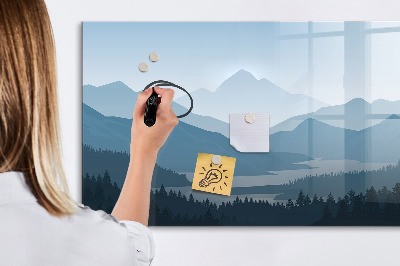 Magnetic board for writing Mountain landscape