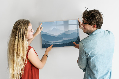 Magnetic board for writing Mountain landscape