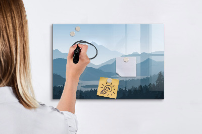 Magnetic board for writing Mountain landscape