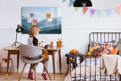 Dry erase magnetic board Mountain landscape