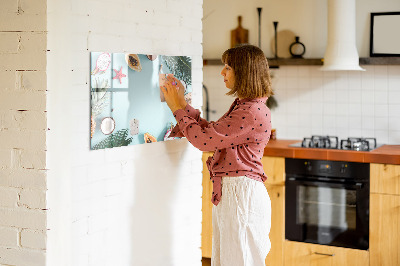 Magnetic dry erase board Summer composition