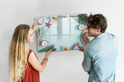 Magnetic dry erase board Summer composition