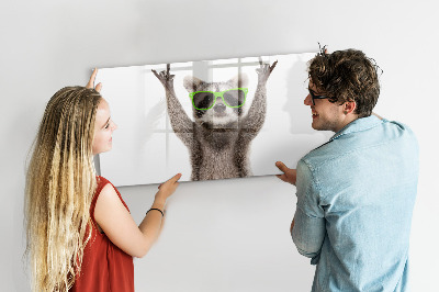 Dry erase magnetic board Raccoon with glasses