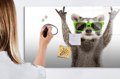 Dry erase magnetic board Raccoon with glasses